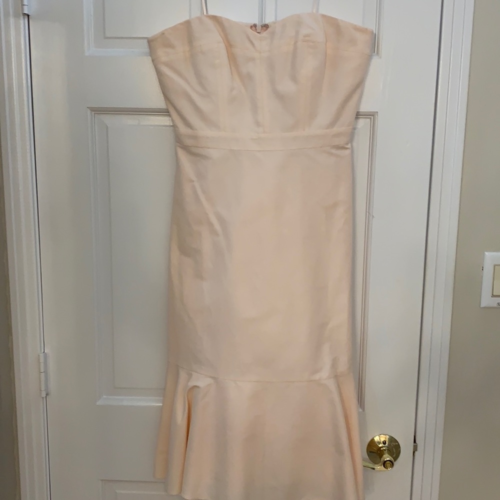 J. Crew pink strapless midi dress size 6